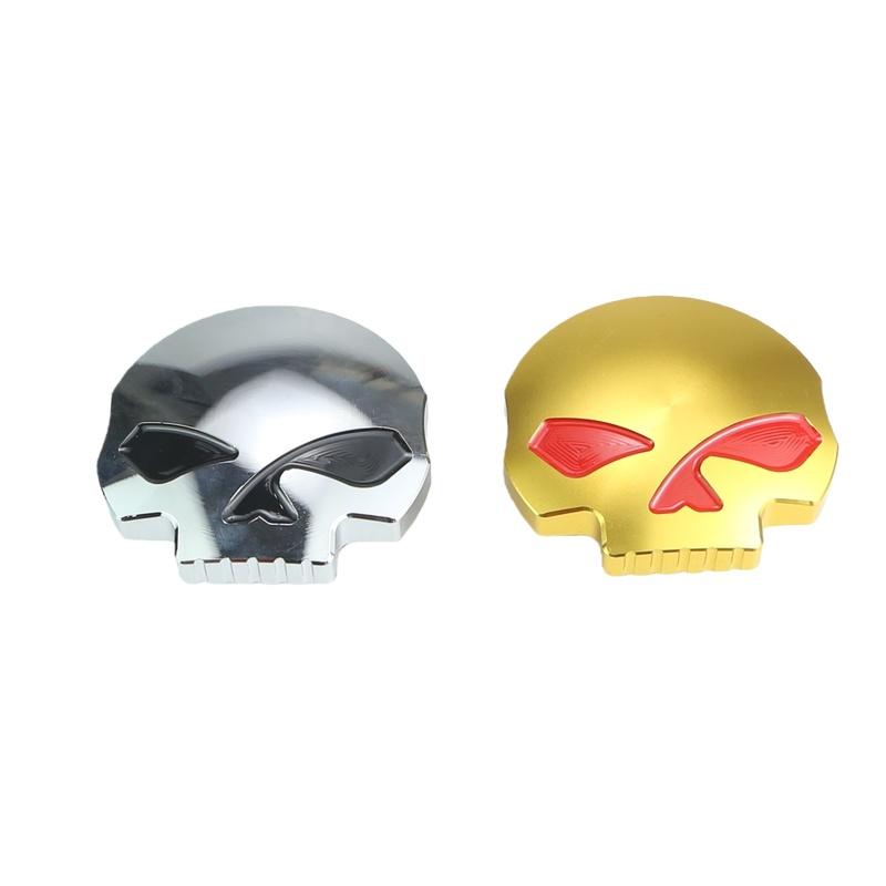 For Harley XL883 XL1200 Dyna Fat Boy Breakout Modified Skull Fuel Fuel Tank Cap Harley Motorcycle Accessorie Silver Gold