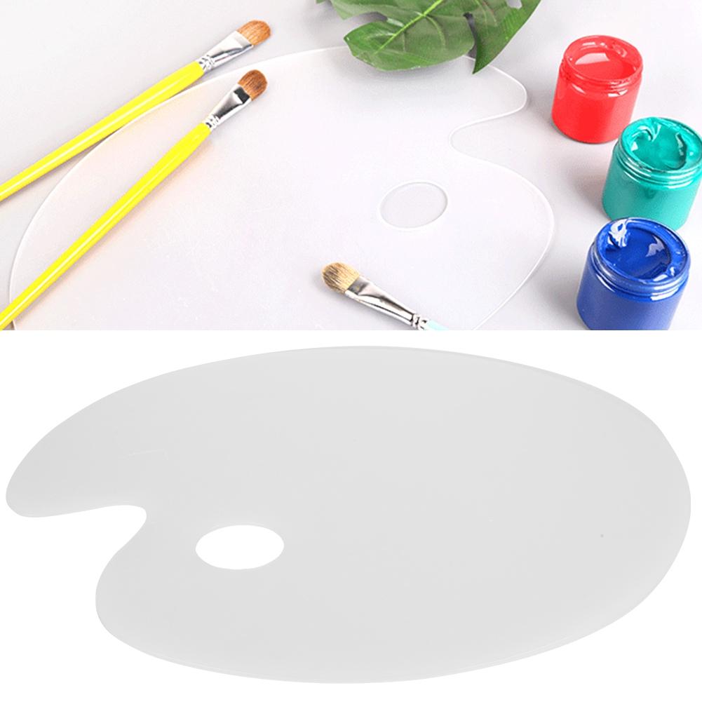 Acrylic Painting Palette Clear Oval Paint Tray Mixing Color Paint Pallet School Art Supplies