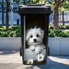 Pegatina Contenedor Cubo de Basura de Animales Divertidos Pegatina de Dibujos Animados Pegatina Autoadhesiva de PVC Colorida Decal Decorativo Impermeable Caras Lindas Pegatinas Gato Perro para Contenedor con Ruedas