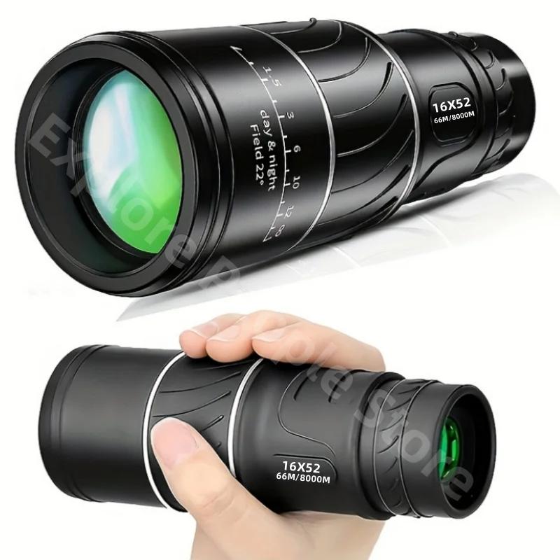 Monocular Telescope HD 16x52 Professional Long Range 3000m Binoculars for Camping Hunting Tourism Spyglass
