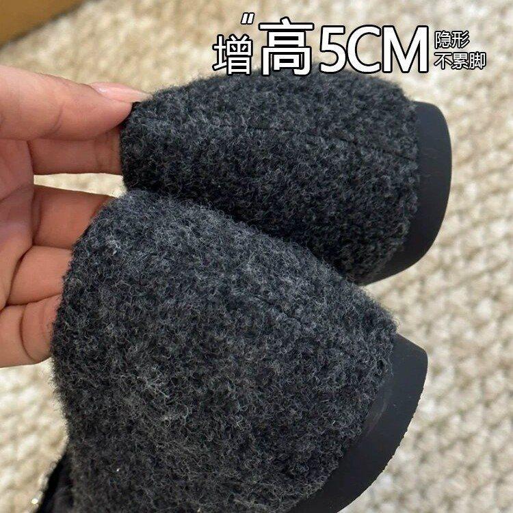 Inner height increase French new Mary Jane feeling spring square head single shoes women's shoes shallow mouth rhinestone 2025