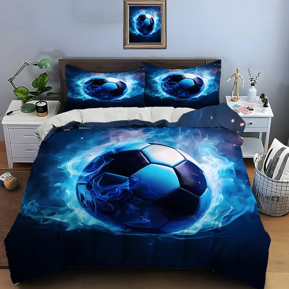 Football Print Bedding Set Sports Enthusiast Duvet Cover 1 Duvet Cover 2 Pillowcases Adult And Children Bedding Set Luxury Gifts