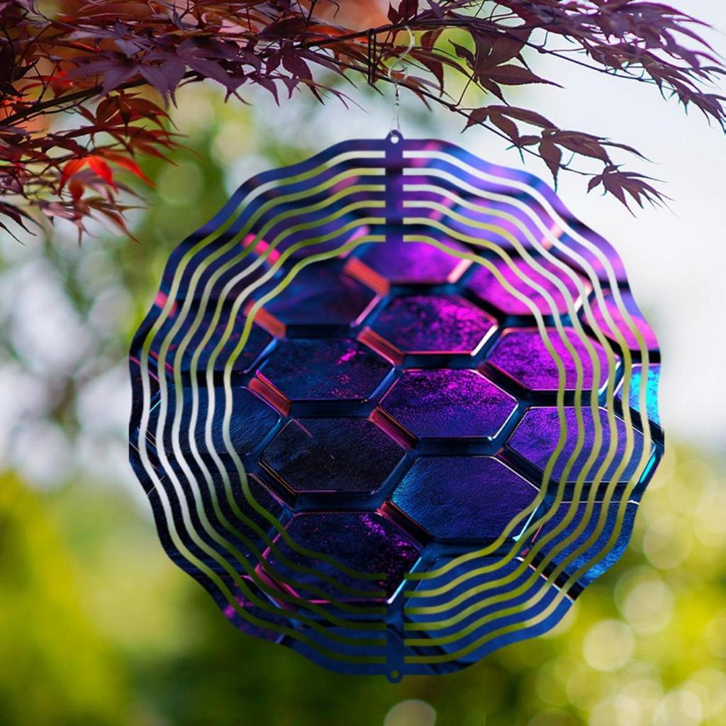 10 Inch Hanging Wind Spinner Outdoor Decor for Balcony Lawn Garden Creative Gift for Friends Family Spring Summer 360 Rotating Hook