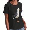 Möwe Kokosnuss Poke Wounisex Baumwoll-T-Shirt, Premium-Baumwolle Grafik, Langlebig, Lässige Mode. Möwen werden kommen und dich in die Kokosnuss piksen Bild