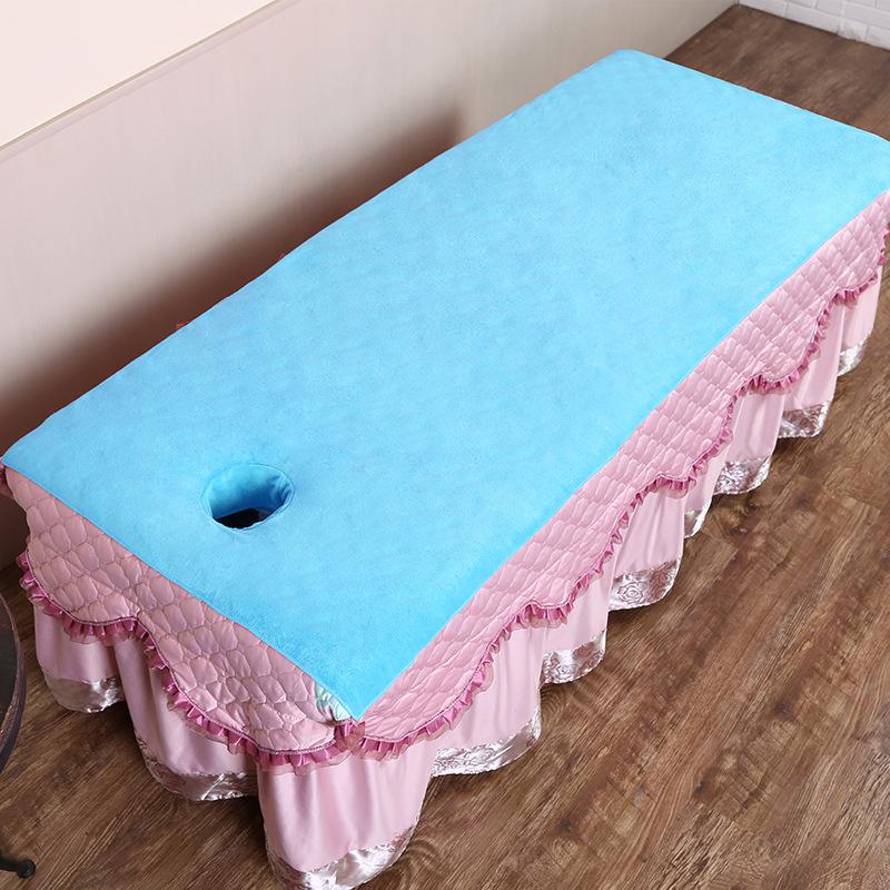 Beauty Bed Sheets Bath Towels Massage Therapy Bed for Beauty Salons Large Towels Adult Soft Polyester Dustproof Pad with Holes