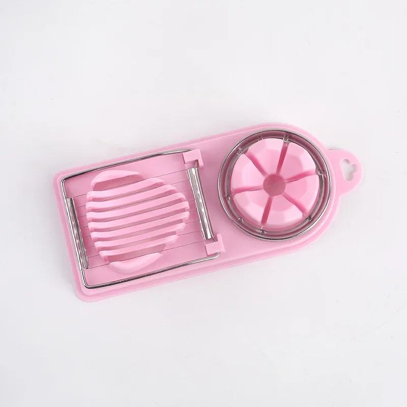 

Яйцерезка из нержавеющей стали, кухонные яйцерезки, многоцелевой нож для яиц из нержавеющей стали, лепестковая форма, яйцерезка розовый