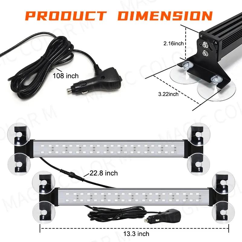2-in-1 40*2 Bicolor Led Strobe Lights For Auto Emergency Warning Lamp Traffic Advisor Fireman Windshield Bar Flashlight 12V 24V