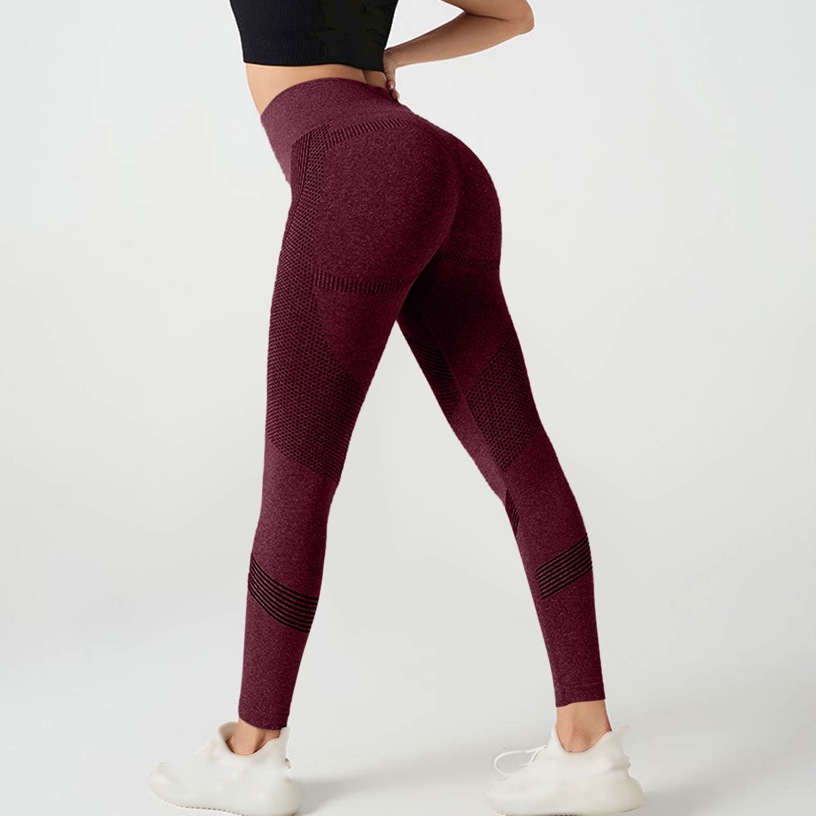 

Women s Casual Seamless Hip Lifting Fitness Pants With Tight Fit And High Waist, Seach Hip Yoga Pants S винный