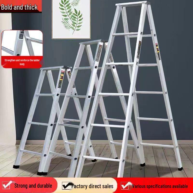 Widened & Thickened Multifunctional A-Frame Galvanized Iron Ladder: Dual-Use, Straight, Folding, Telescopic