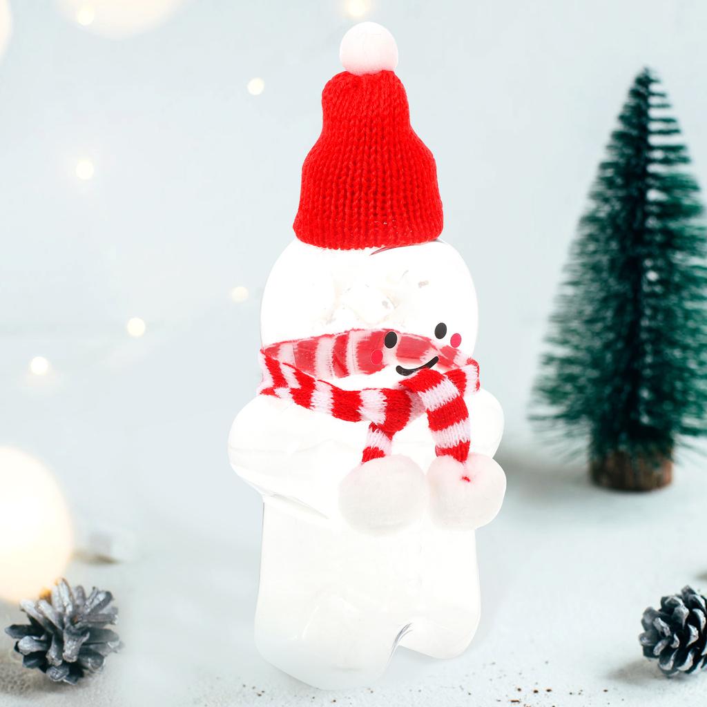 5 Sets Lebkuchenmann Glas Klare Wasserflasche Weihnachten Süßigkeiten Weihnachts-Keksdosen Saftflaschen Das Haustier Kind