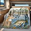 Countryside Deer And Fish Customize Your Name Rv Blanket Comfortable Soft Lightweight Allseason Multipurpose Blanket For Travel Camping Picnics Sofas