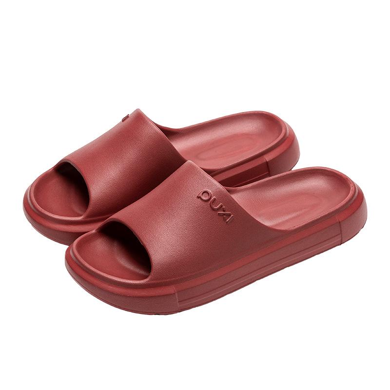 Puxi Beilin Solid Color EVA Soft Elastic Non-Slip Silent Summer Slippers for Couples
