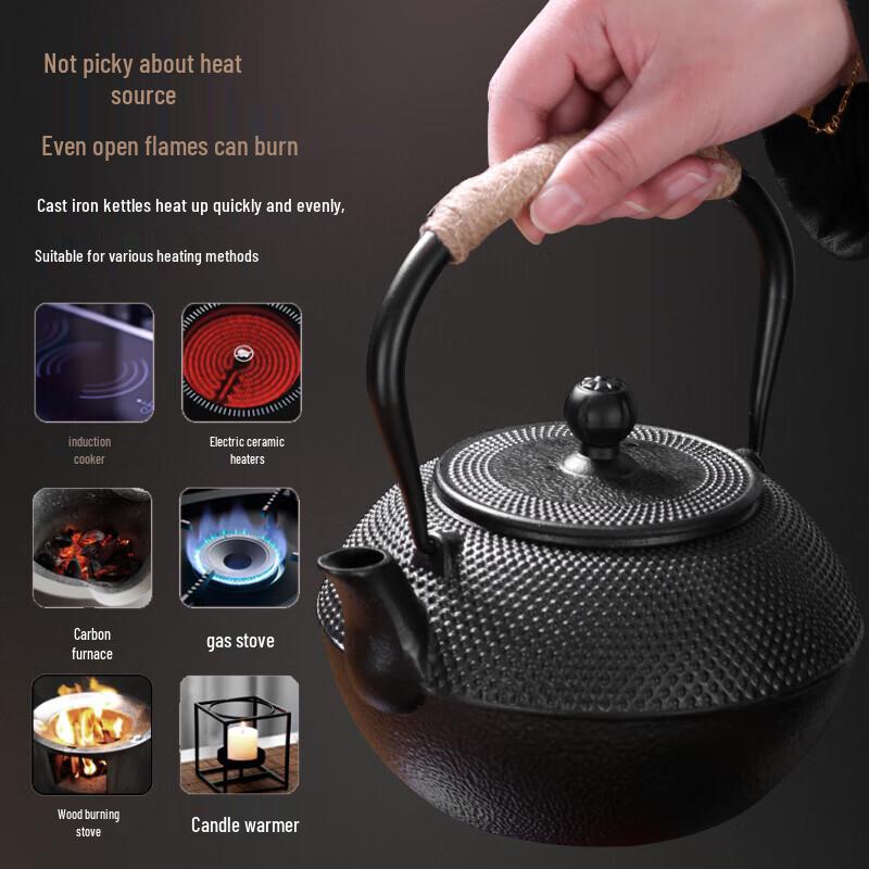 Lingyi Cast Iron & Glass Tea Kettles with Electric Ceramic Stoves