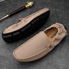 Fashion Genuine Leather Men Loafers Shoes High Quality Moccasins Driving Shoes Green Orange Office Shoes Casual Loafers Big Size 38-49