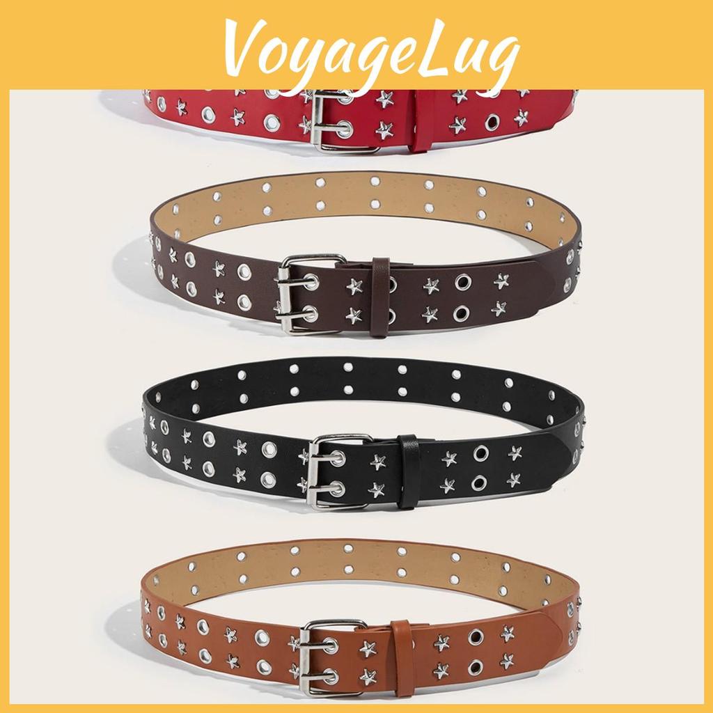 Pu Leather Womens Belt With Star Decor And Pin Closure For Office And Weekend Wear