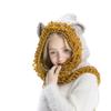 2020 Autumn and Winter New Children's Wool Hat Cartoon Animal Bear Fringed Hat Knitted Scarf To Keep Warm In Winter