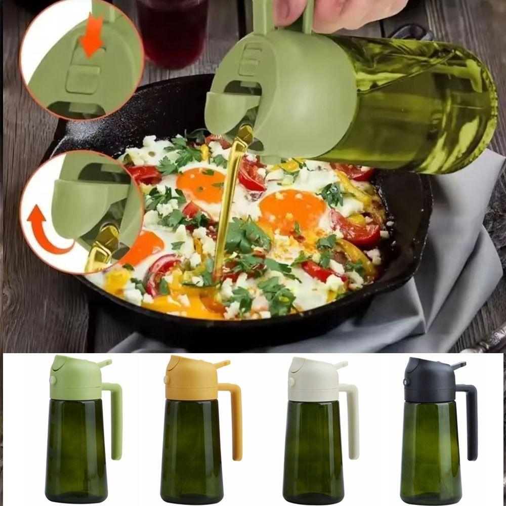 Hand-held Light-Blocking Oil Sprayer Dark Green Glass Kitchen Oil Bottle Cooking Use