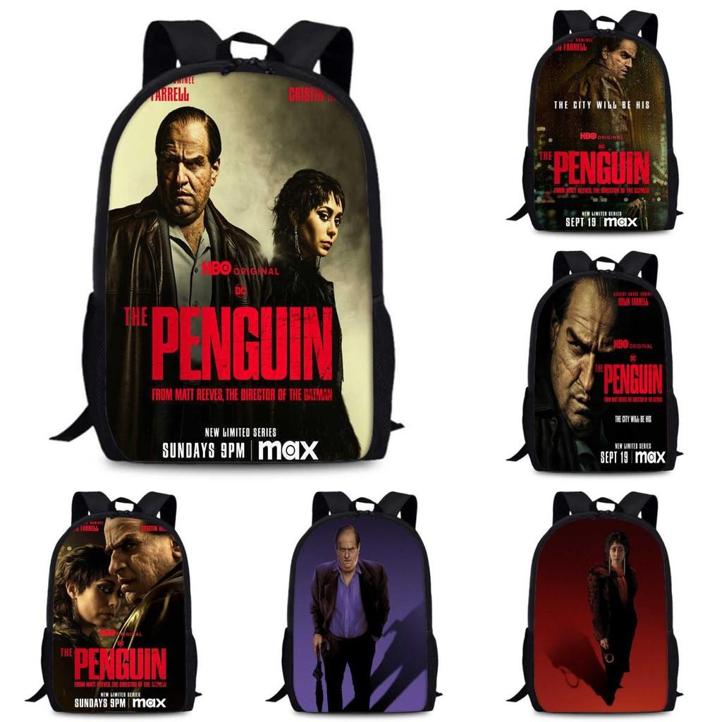 Penguin Backpack The Oxford Fabric School Bag Breathable Cushioned Straps Kids