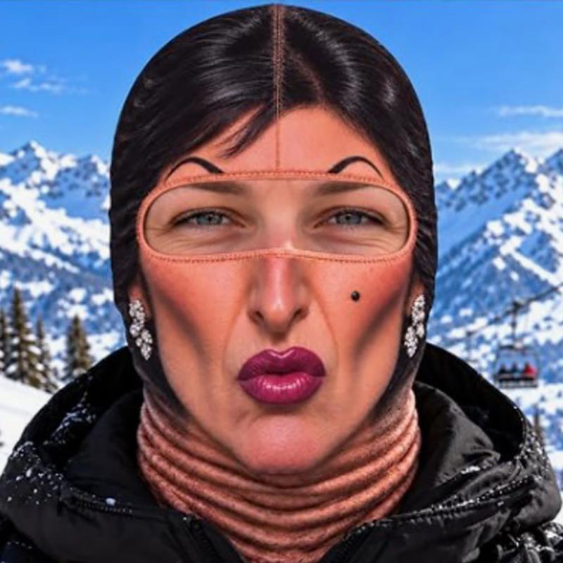 Realistischer Druck Realistisches Gesicht Skimaske Vollgesichtsbedeckung 3D-gedrucktes Design Winddichtes Material
