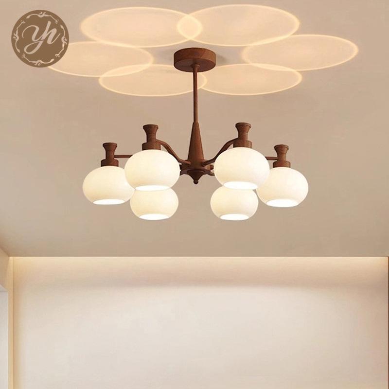 2025 French Mid-Century Luxury Chandelier: Retro American Persimmon Hall Lighting Fixture