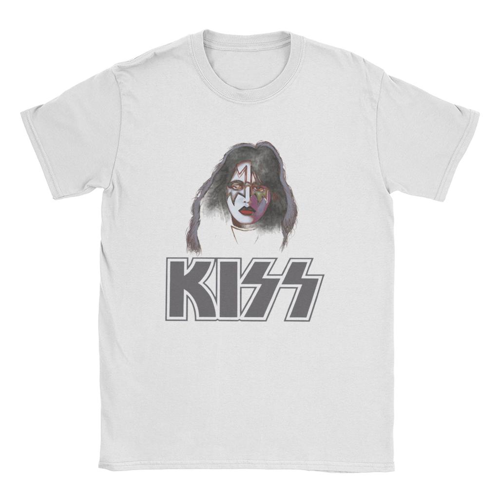 Ace Frehley Spaceman Kiss Band  T Shirt for Men 100% Cotton Funny T-Shirt Round Neck  Tees Short Sleeve Clothes Plus Size