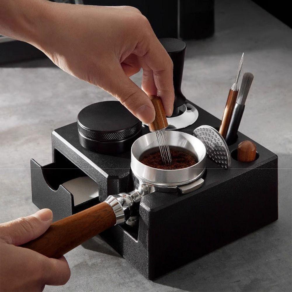 Square Design Espresso Portafilter Holder Barista Tools Storage Base Powder Distribution Tool