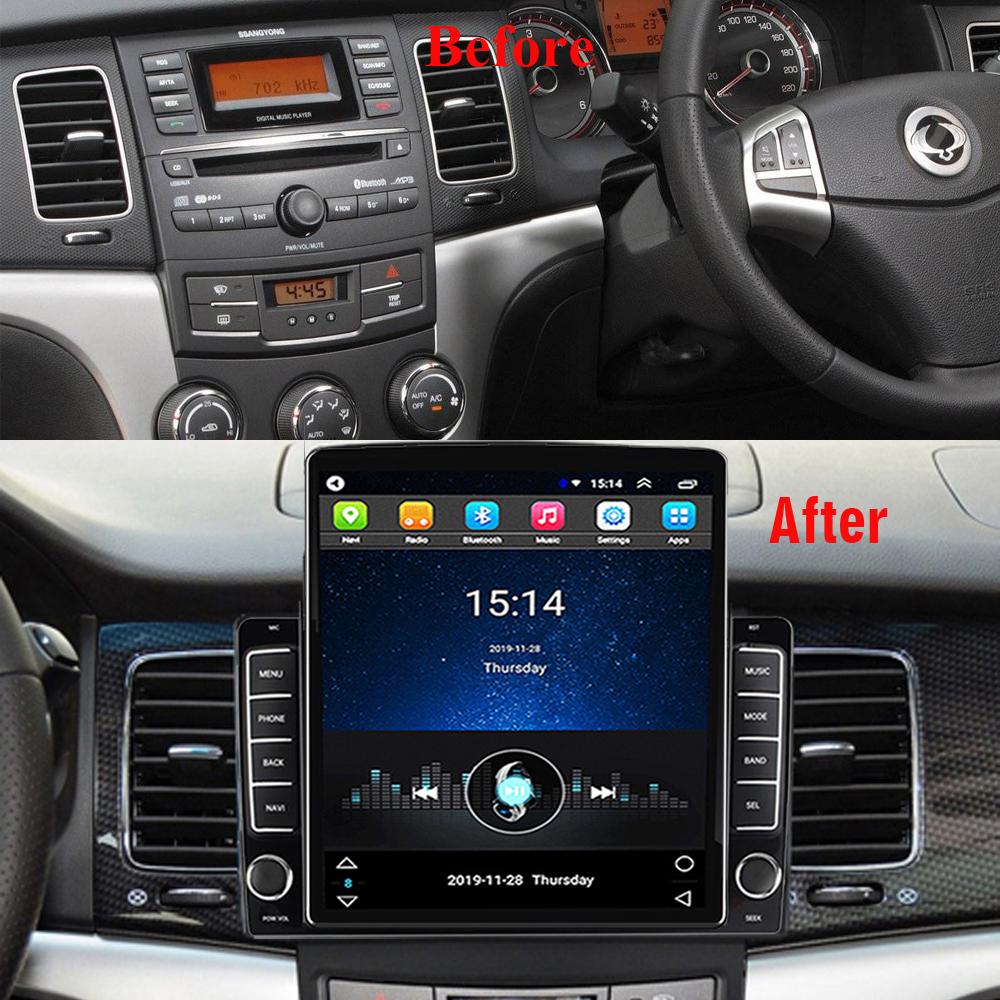 9,7'' For SsangYong Korando 2010-2013 Bilradio Tesla Vertikal skjerm Carplay Android Autoradio Multimedia Player 2+32GB