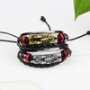 JMXD Genuine Leather Scorpion Charm Braided Wax Cord Adjustable Stretch Bracelet Punk Fashion Accessory Unisex Gift