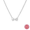 Elegant Sterling Double Heart Pendant Necklace Women Gold Or White Plated Adjustable Chain Length 21-50cm