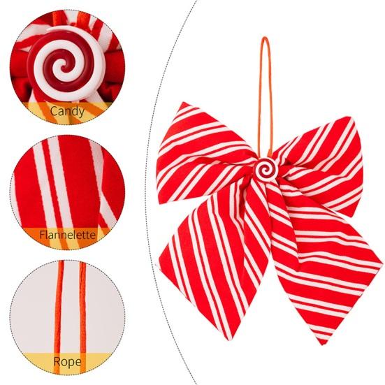 Candy Stripes Christmas Bows for Wreath Red And White Candy Cane Stripes Bow for Garland Wedding Party Staircase Fireplace Indoor Outdoor Decor