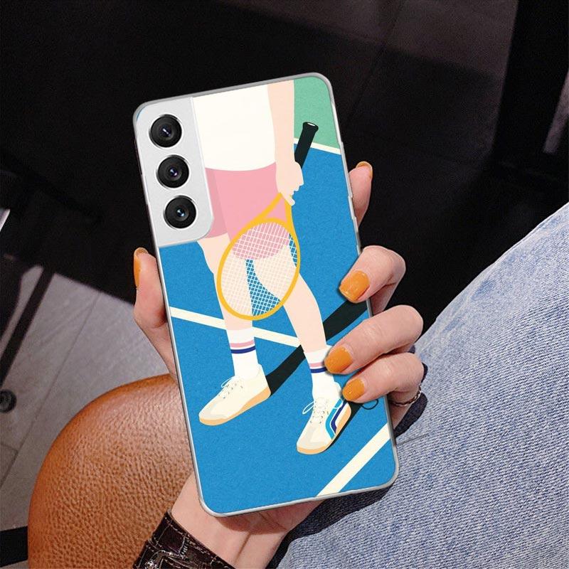 Tennis Sport Phnoe Case for Samsung Galaxy S26 S25 Edge S23 S24 Ultra S22 Plus S21 S20 FE Unique Cover Soft Coque Galaxy S25 S23