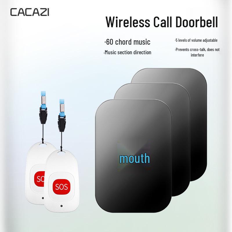 Wearable Wireless SOS Pager Doorbell for Elderly Patient Care - Waterproof