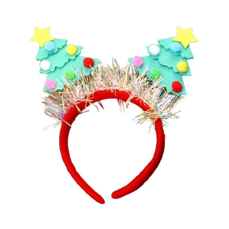 Eye Catching Christmas Tree Headband for Party Cosplay Headwear Costume Soft Fabric Headpieces Styling Accessory