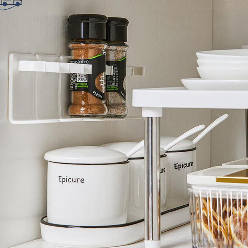 1/2Pcs Kitchen Storage Rack Seasoning Jar Storage Rack Simple Bottle Clip Wall Mount Spice Bottle Stand 5 Hole Ingredient Holder