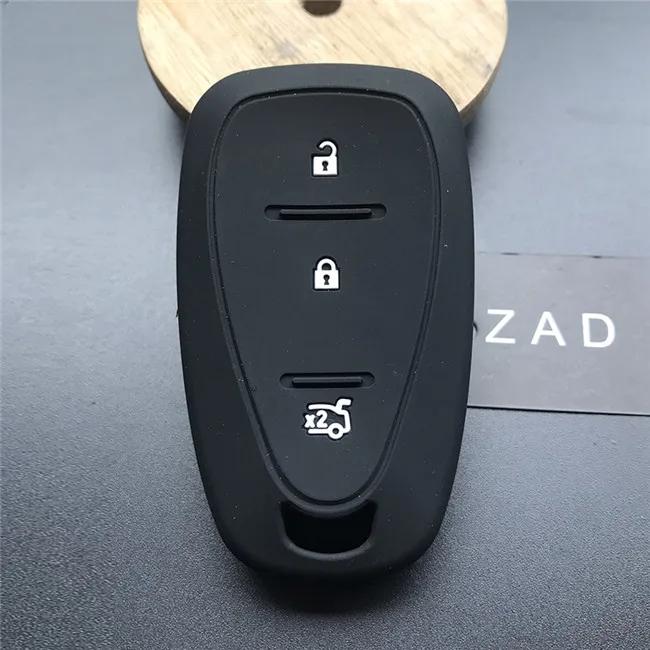 ZAD silicone car key cover case For Chevrolet Cruze Spark Onix Volt Aveo Sonic 3 button remote keyless fob holder protect shell