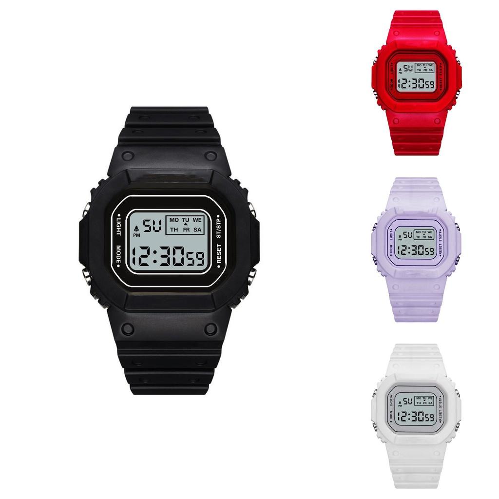 Stilvolle quadratische Uhr für Studenten Wasserdicht LED-Anzeige Multifunktion