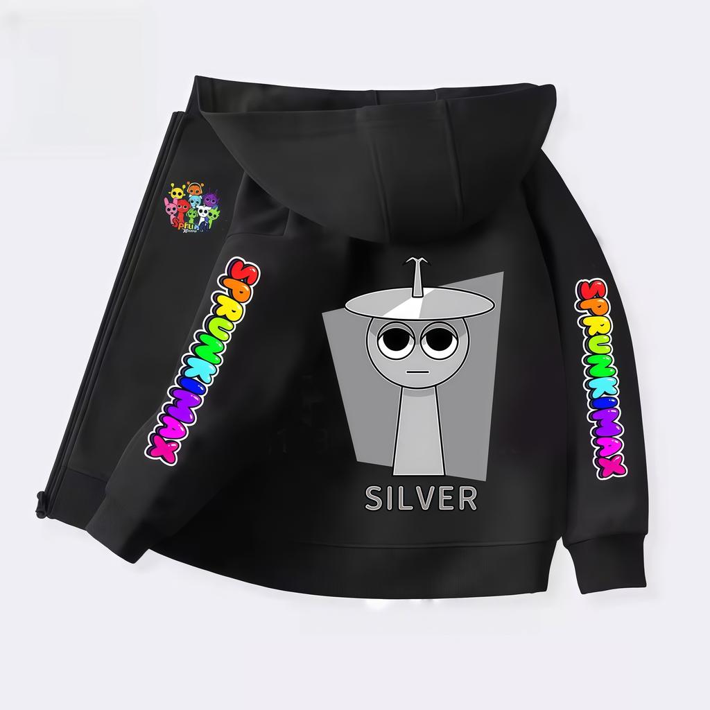 Bluzy z kapturem Sprunki dla dzieci Incredibox Figurki anime Bluza dla dziewczynki Dziecięcy wiosenno-jesienny sweter Prezent Ubrania dla chłopców 4-14L