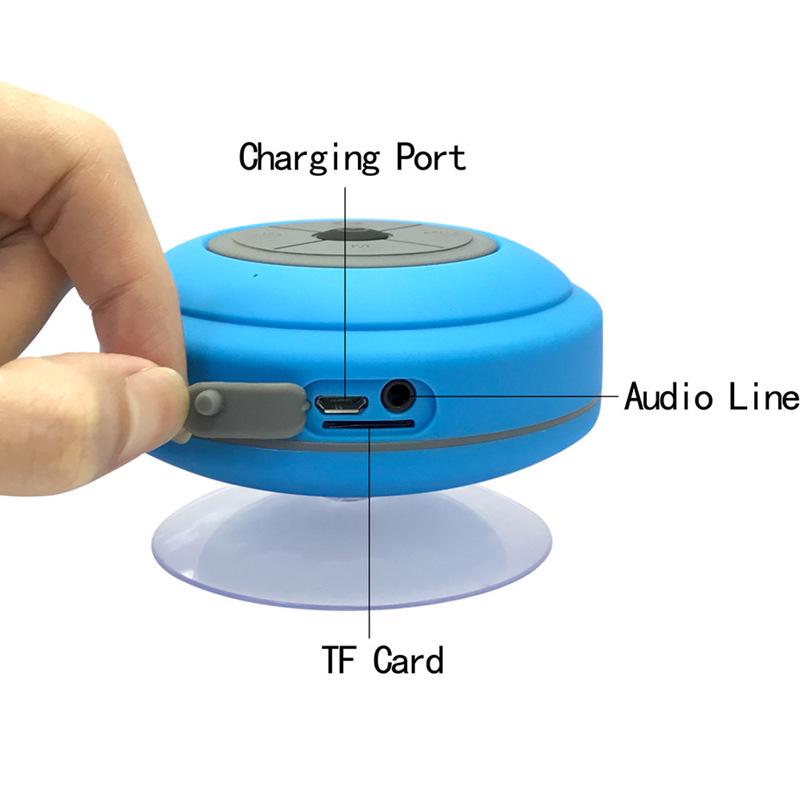 Q9 Bluetooth LED Speaker: Waterproof, Suction Cup, Card Insert, Wireless Mini Speaker for Bathroom.