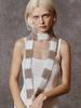 MEENDERI Mixed Stripe Knit Muffler - White Beige