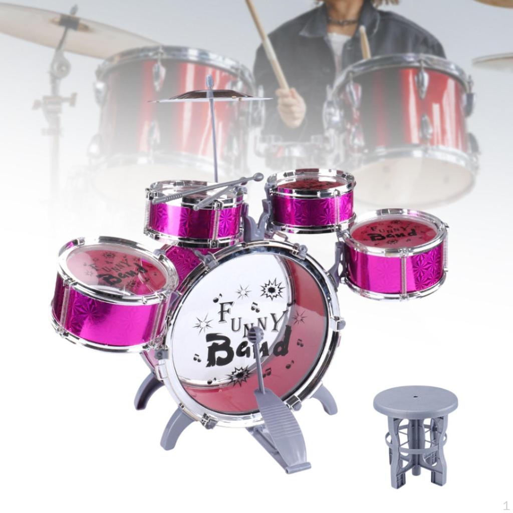 Batteria per Bambini Principianti Kit di Grancassa Giocattolo Musicale per Bambini in Età Prescolare
