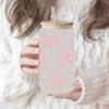 Clear Libbey Glasses Wraps Bow Theme Cup Decals Creative Pink Bow Decals  For 16Oz Glass Cup
