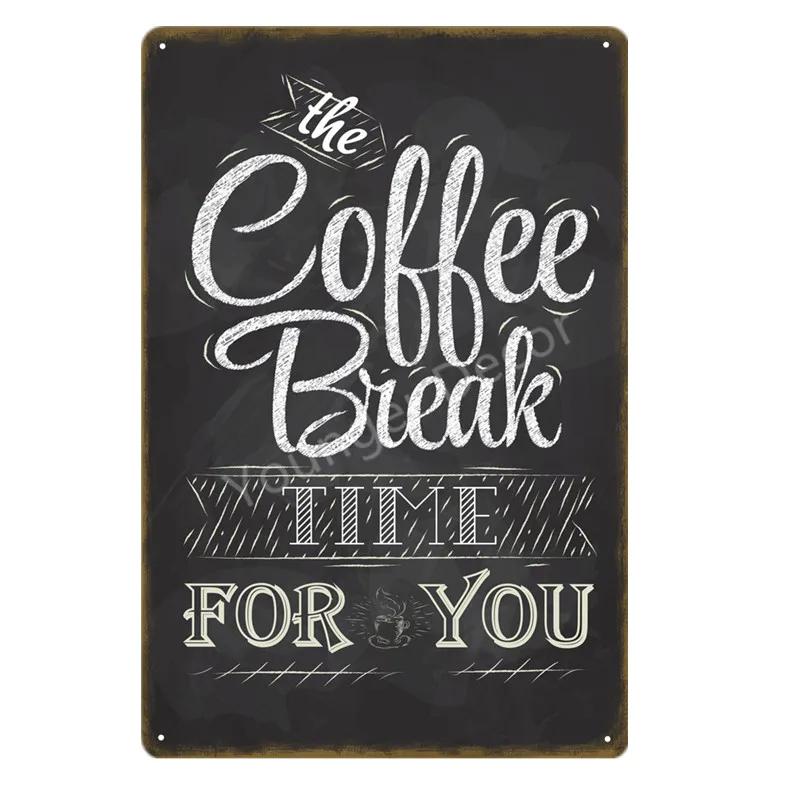 Coffee Menu Plaque Home Bar Cafe Vintage Wall Decor Art Metal Tin Signs Pub Tavern Retro Decorative Plates Metal Poster YJ177
