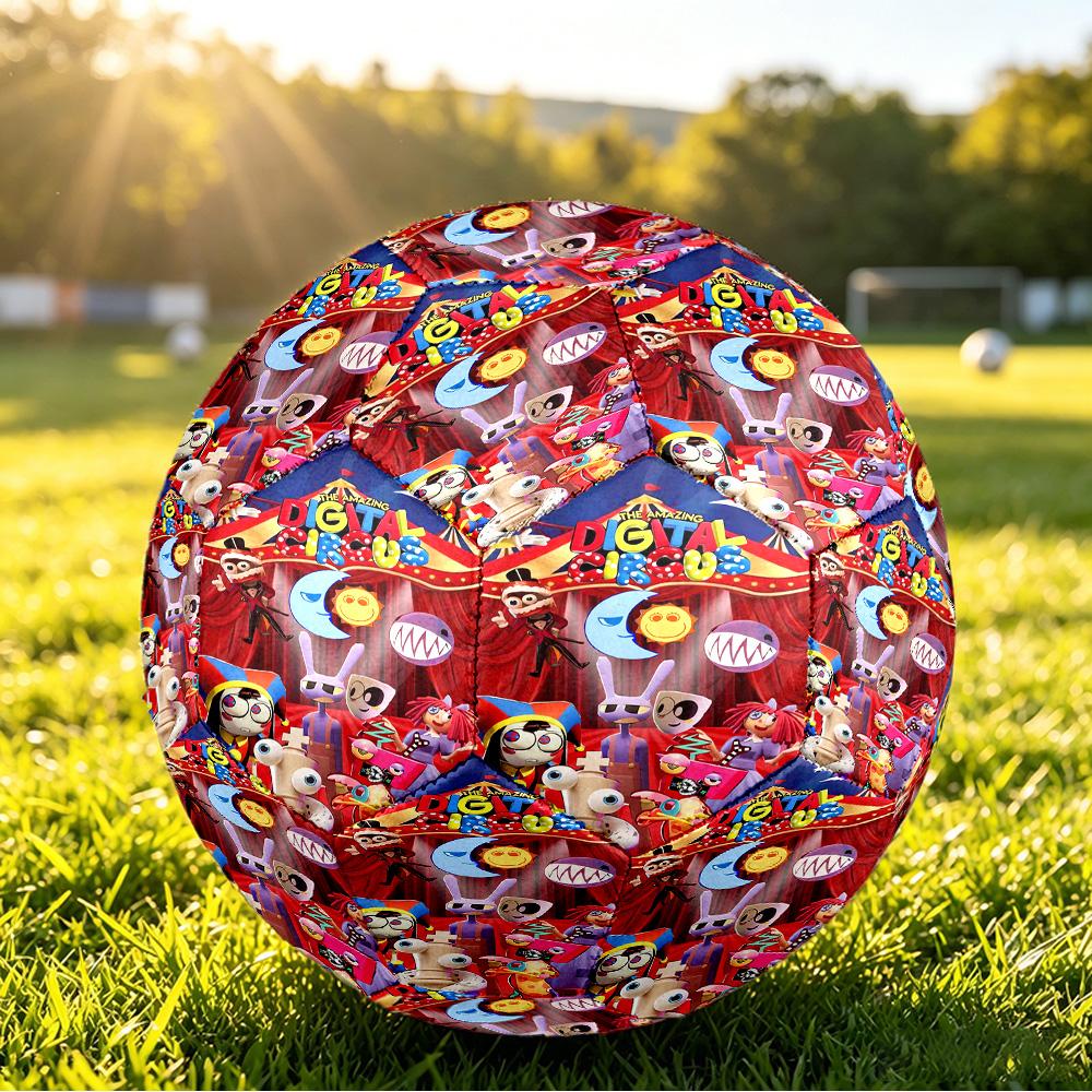 Size 5 Football The Amazing Digital Circus Pattern, Wear‑Resistant Soccer Ball for Match Training Daily Sports Play