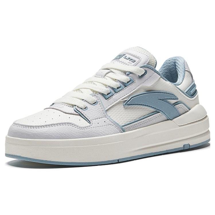 new Anta Street Play LITE Anti Slip Wear Resistant Low Top Skateboard Shoes Men's White Gray Blue