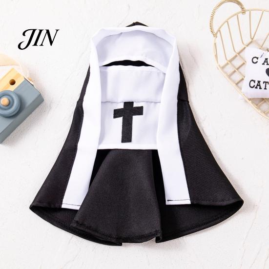 Pet Halloween Costume Cat Nun Costume, Cute Outfit, Cosplay Clothes, Comfortable Fun Party Outfit for Small Medium Dogs Cats Easy