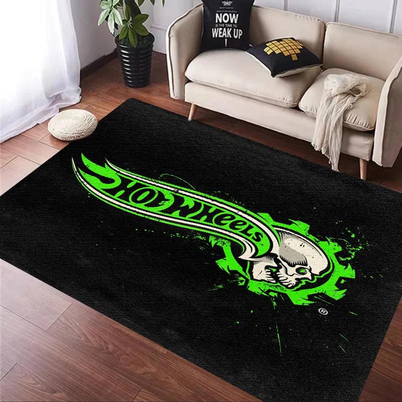H-Hot Wheels-Themed Large Carpet Mat for Bedroom and Living Room Decor Stylish Area Rug Long Hallway Entryway Doormat Durable