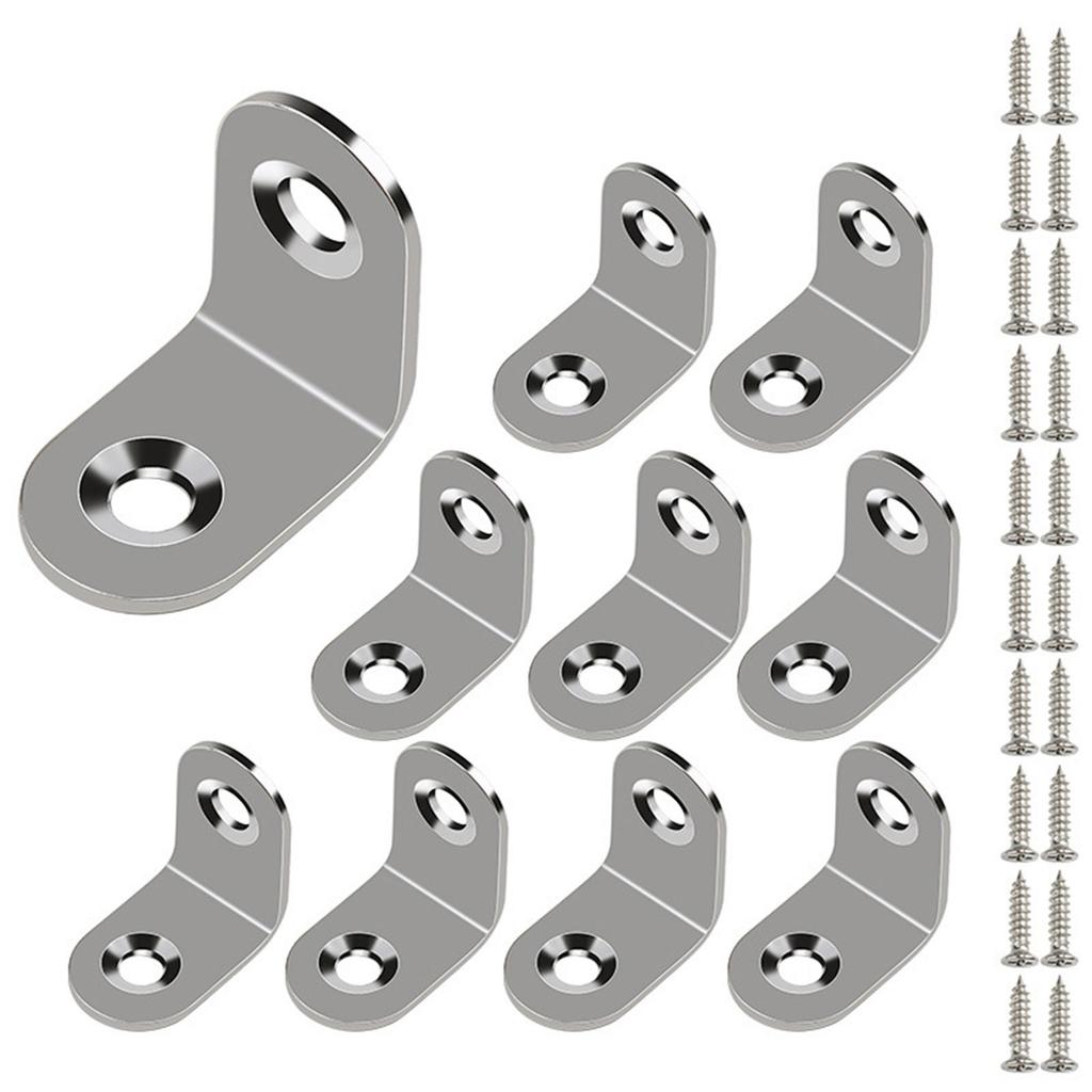Stainless Steel Corner Brace Set L Shaped Brackets Heavy Duty Corner Brackets Simple Install for Secure Wood Joining