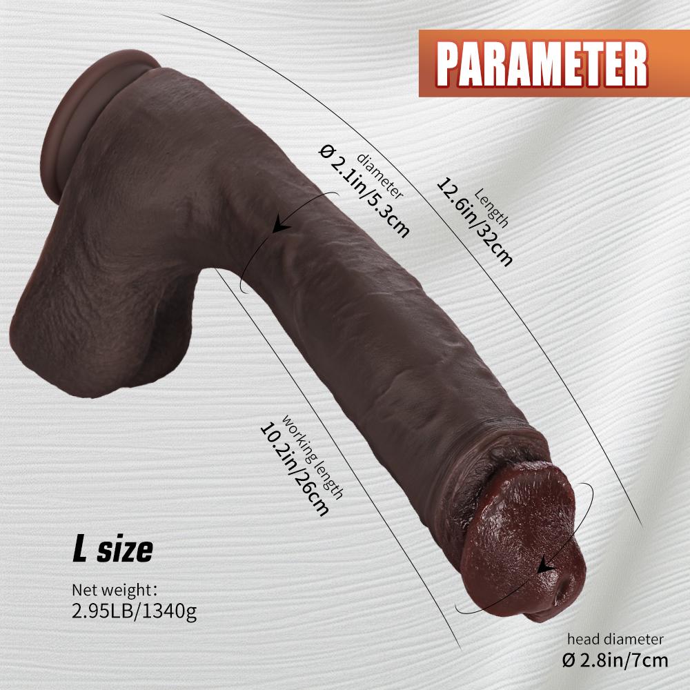 Liquid Silicone Lifelike Penis for G Spot & Anal Play Thick Soft Silicone Dildo Sex Toy with Strong Suction Cup, Hands-Free Adult Sex Toy
