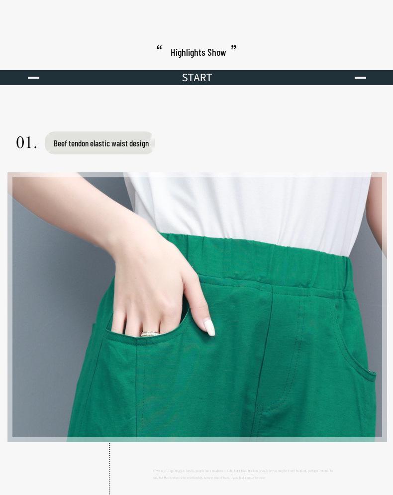 Women's Summer High-Waist Loose Seven-Point Harem Pants - Slimming Fit with Small Leg Trousers