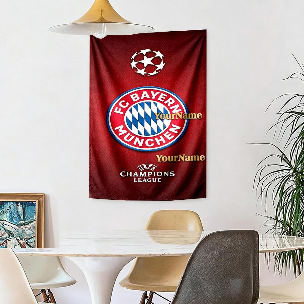 Fc Bayern Mnchen Custom Your Name Wall Decor Tapestry Art For Pet Memorial Birthdaywedding Party Backdrop Family Gift